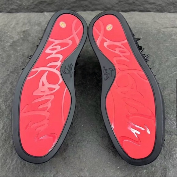 Christian Louboutin Black Spiked Sneakers - Picture 3 of 4